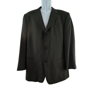 Donna Karan Signature Blazer Mens 42R Olive Green Wool 3 Button Jacket Italy